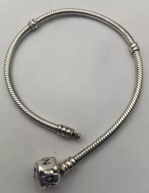 Sterling Silver 925 Pandora Bracelet Snake Barrel 7.5”