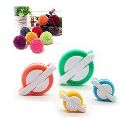 4 Sizes Pompom Maker Fluff Ball Weaver Needle Craft Knitting Wool Tool DIY