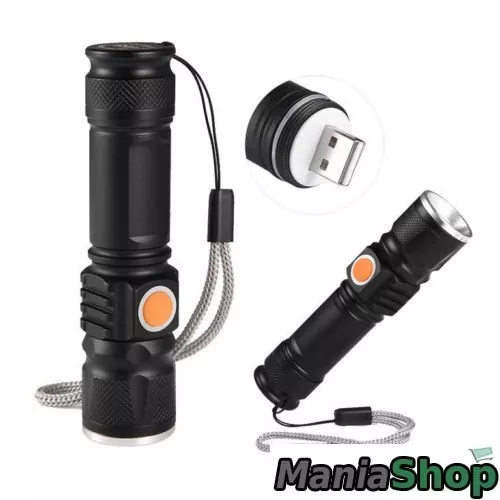 MINI TORCIA BL 515 Tattica /MILITARE LED Ricaricabili Usb Cree T6 SORVEGLIANZA