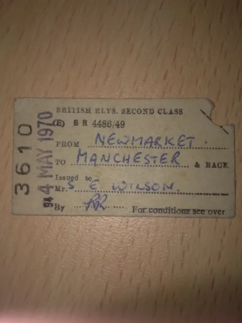 Railway  Ticket,   (  Newmarket  To  Manchester,  70, )  A-49,