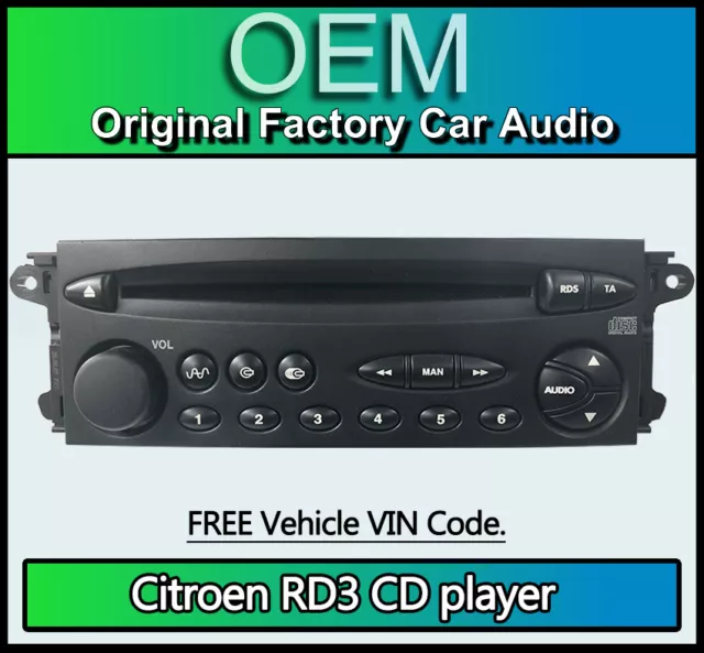 Citroen C5 CD player radio stereo with VIN CODE FREE Citroen RD3