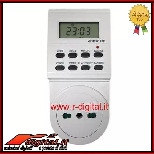 Presa Timer Digitale Display Lcd Elettrica Programmabile Orario Temporizzata