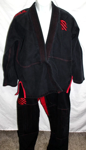 SANABUL BJJ JIU Jitsu Gi Uniform Set Mens A3 Black Red Kimono Jacket ...