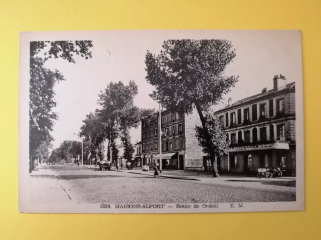 CPA 94 - MAISONS ALFORT Val de Marne ROUTE de CRETEIL Café du Progrès