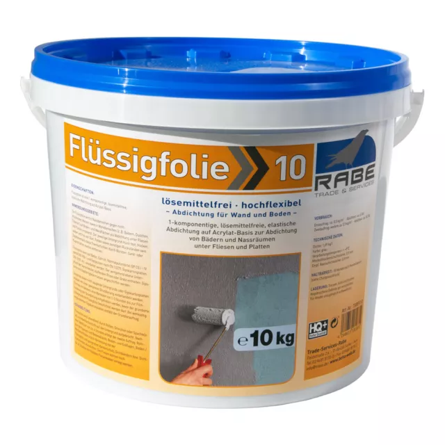 Flüssigfolie Streichfolie Abdichtung Bad Dusche Toilette Sanitär Sauna 10kg Eime