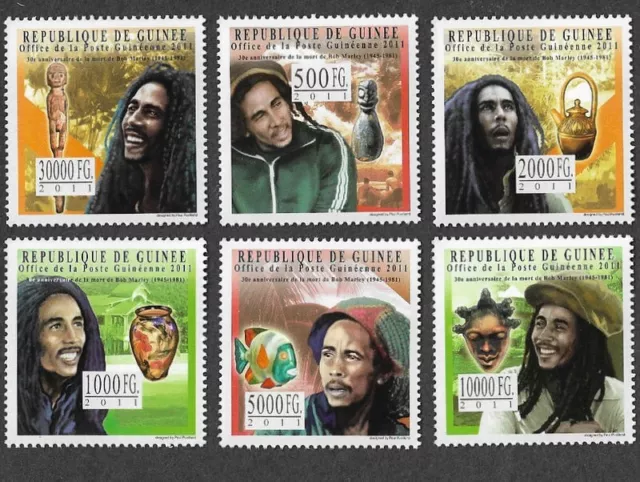 Bob Marley Stamps Singer Reggae Pop 2011 Mnh