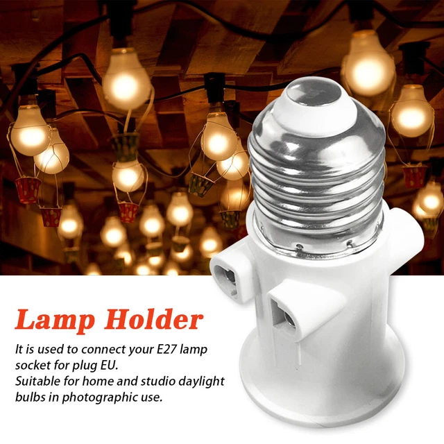 E27 EU LED Bulb Adapter AC100V 240V 4A Lamp Holder Light Socket Portable