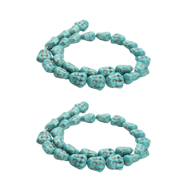 2 Pcs Colored Stone Beads Turquoise Chain Beads Creative Craft Beads for DIY