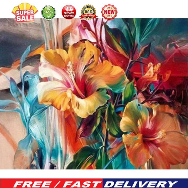 Kit de pintura por números hágalo usted mismo flores coloridas lona arte al óleo imagen decoración del hogar