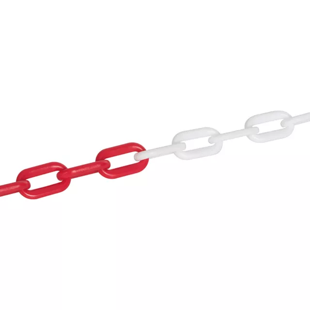 Divisore leggero 5 m x 6 mm BIANCO/ROSSO catena a maglie in plastica per esterni con classificazione