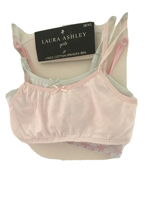 LAURA ASHLEY 3 Pack Pastel Coloured Cotton Spandex Bras For Everyday Use 28  ~ XS £17.50 - PicClick UK