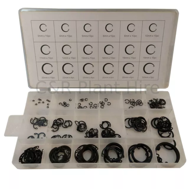 180pc Circlip Set Internal Snap Ring Assortment Set Retaining Cir Clips 3-32mm