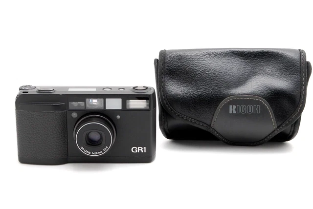 🇯🇵LCD Works【MINT w/case】Ricoh GR1 Black 35mm Point & Shoot Film Camera JAPAN