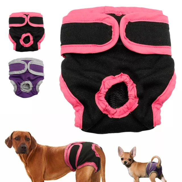 Pañal perro lavable pañales Temporada menstrual Protección Pantalones Hembra S-L