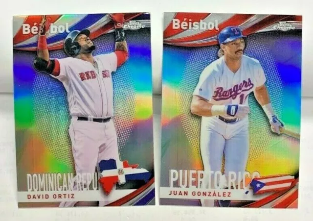 2021 Topps Chrome Beisbol Refractor Insertar Lote 2 Con / David Ortiz & Juan