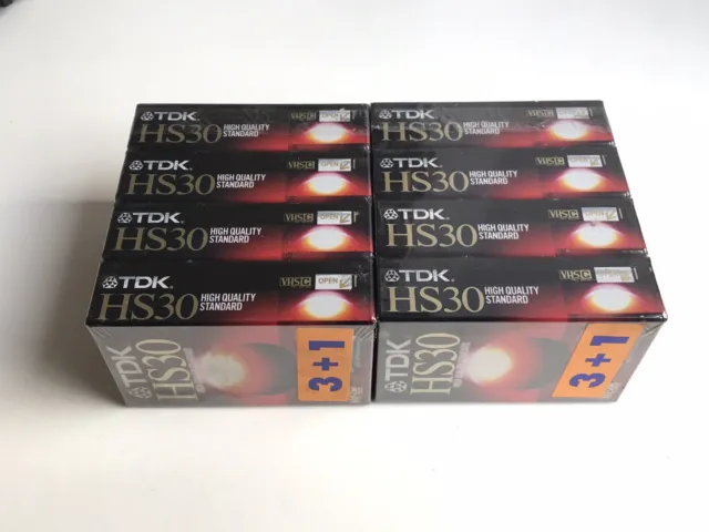 Lot de 8 Cassettes Vidéo VHS-C TDK HS30 Neuves Scellées TDK HS 30 VHSC