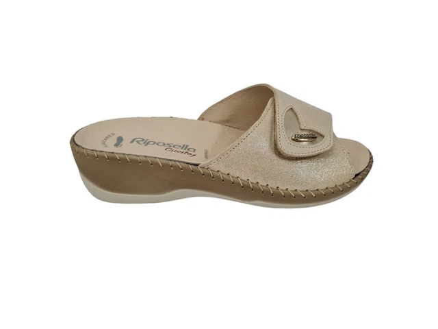 RIPOSELLA 6431 BEIGE Blu Nero Pantofole Ciabatte Donna Plantare Estraibile Pelle EUR 51 81 PicClick IT