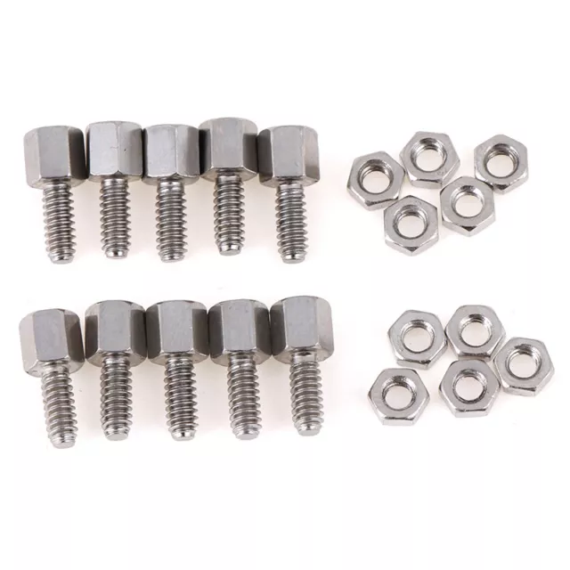 10Sets 5+7mm Header Plate Bracket Stud Bolt & Nut Nuts Screw D-Sub VGA seriEL