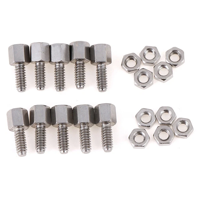 100pcs 100sets 5 7MM Hex Head Spacing Screws And Nut 5MM 7MM For D-Sub VGA DB9 DB15 DB25 RS232 COM Serial Connector