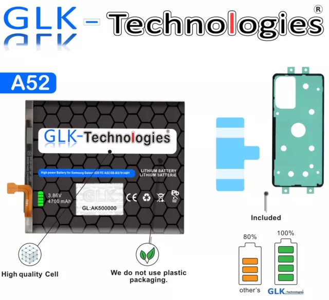 GLK für Original Samsung Akku EB-BG781ABY Galaxy A52 5G A52s PRO NEU Ohne Set