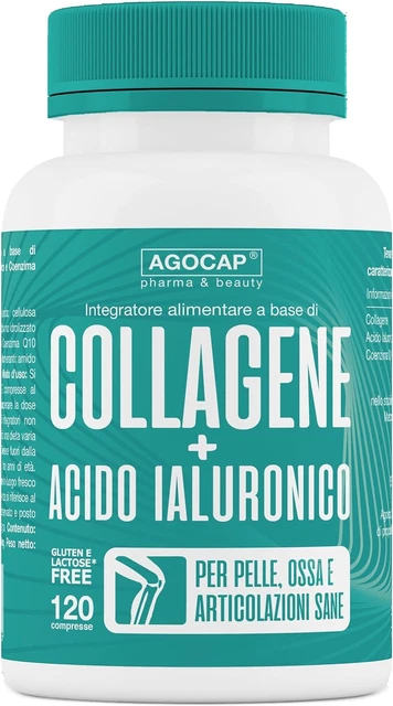 Collagene E Acido Ialuronico. Collagene Idrolizzato, 120 Compresse Arricchite Co