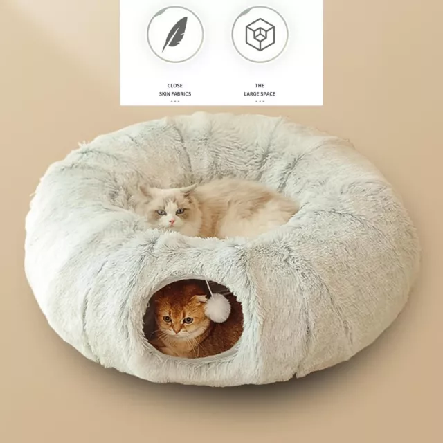 Plush Cat Tunnel Cat Nest Cat Toy Dog Tunnel Cat Channel Donut Circle Shape