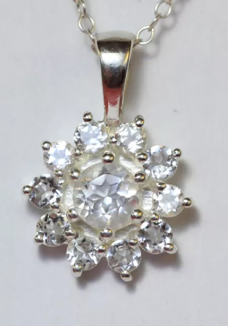 Edler 0,7 Carat Bergkristall Anhänger 925 Silber Collier Kette funkelnder Traum