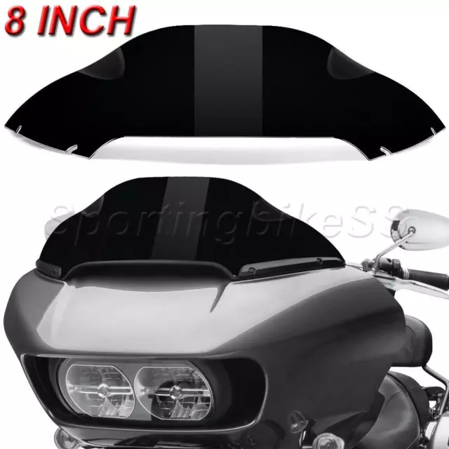 8" Wave Black Windscreen Windshield for Harley Road Glide FLTRX 2015-2023 2017