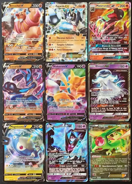 Lot of 9 Pokemon EX GX V Ultra Rare Promo Cards - FR