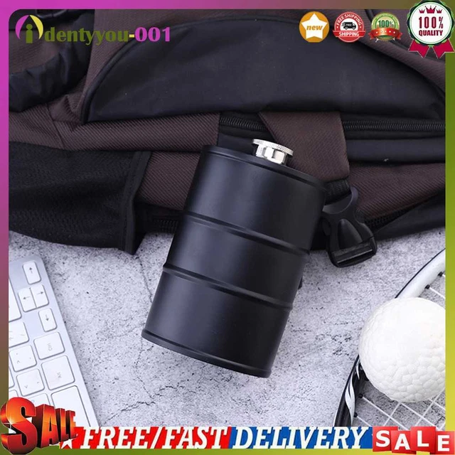 750 ml Barrel Wine Pot Flachmann botella de alcohol para camping al aire libre (negro