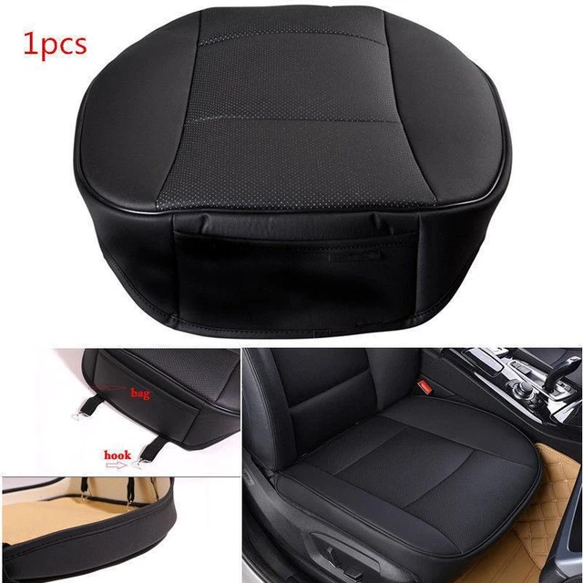 1x Car Front Seat Chair Cushion PU Leather Soft Pad Cover Black Protector Mat