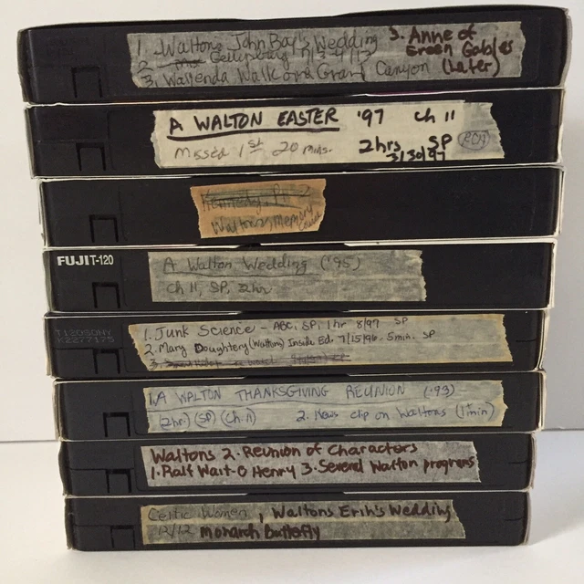 LOT OF 8 PreRecorded VHS Tapes Sold As Used Blanks Waltons Specials