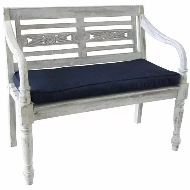 2x Bleu Coussin de Siège pour Banc de Jardin Lattes de Banc Coussin