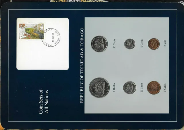 Coin Sets of All Nations Trinidad & Tobago 1978-1994 UNC $1 1979 50 cents 1978