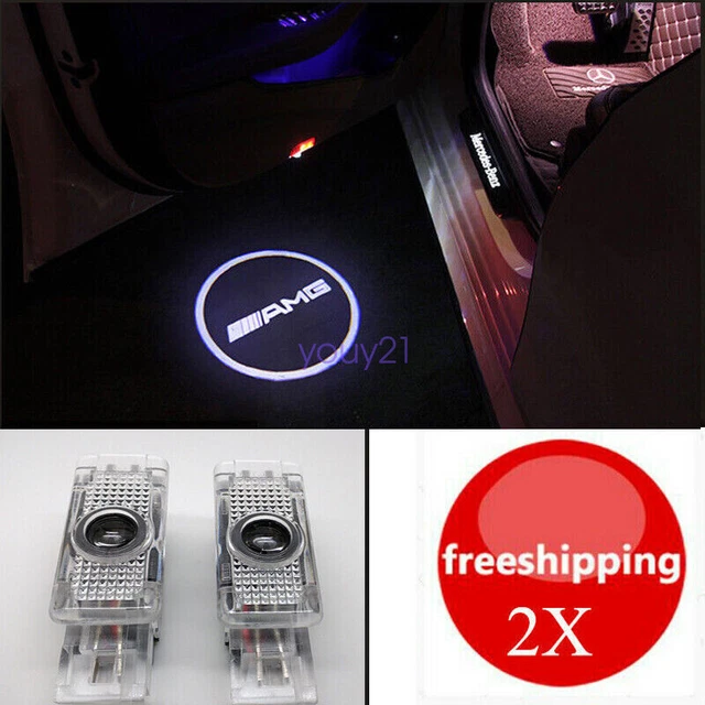 2x LED Door Courtesy Laser Shadow Puddle Light for Mercedes-Benz C W203 SLK CLK