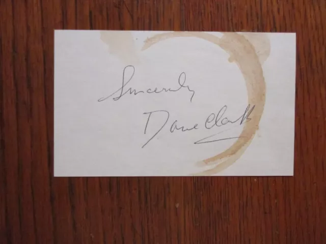 DANE   CLARK  (Died  in  1998) ("Bold   Venture")   Signed  3" X 5"  Index  Card