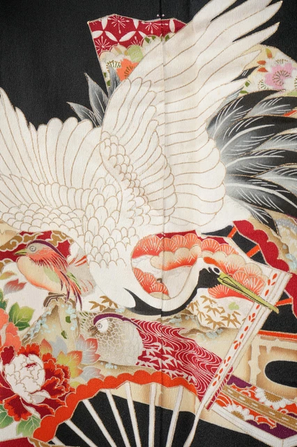 Dear Vanilla Japanese Silk Tomesode Kimono Women's Authentic Japan Vintage Mint 7