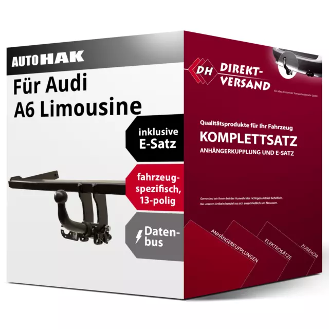 Für A6 Limousine Typ C8/ 4A2 Anhängerkupplung abnehmbar + E-Satz 13pol inkl. EBA