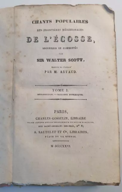 W. SCOTT-Chants populaires des frontières méridionales de l'Ecosse T1,2,3,4-1826