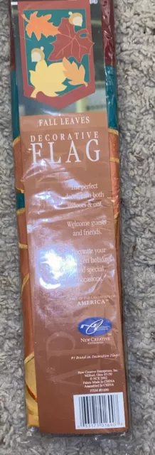 NEW CREATIVE ENTERPRISES DECORATIVE FLAG FALL Leaves Acorn 01690  sealed nip