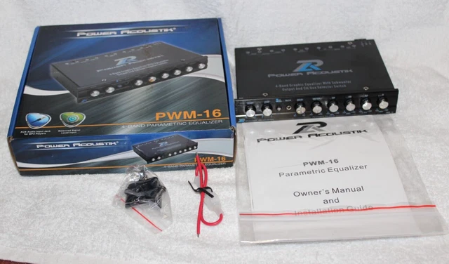New N Box Power Acoustik Pwm-16 4 Band Parametric Equalizer Sub Output Cd Aux In