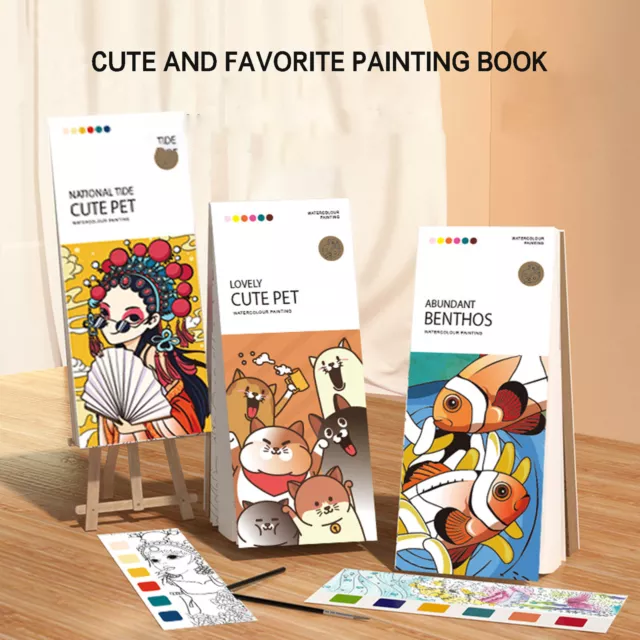 WATER COLORING BOOKS for Toddlers Age 4-8, Pocket Watercolor Painting Book  Kits $9.48 - PicClick AU