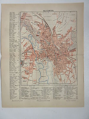 Mapa de la Ciudad Hannover Con Registro - De 1895 (J-BE2)