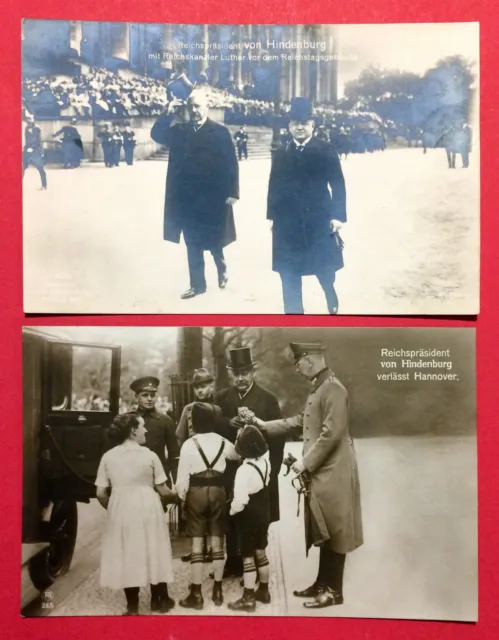 2 x Foto AK POLITIK um 1925 Reichspräsident von Hindenburg  ( 11943