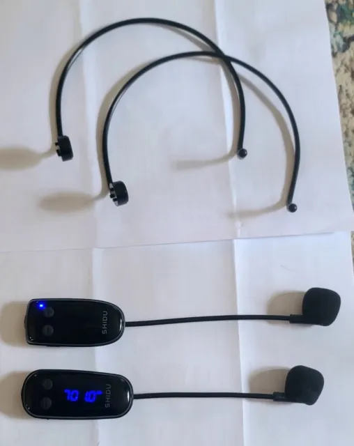 2 Shidu Portable Voice Amplifier Wireless Bluetooth Headsets Only No Speakers