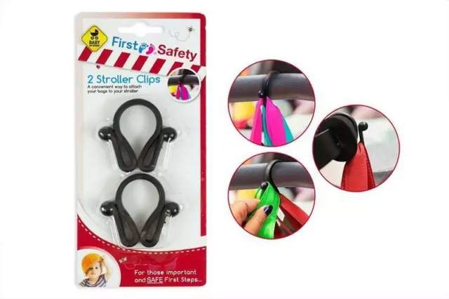 Baby Stroller 2 CLIPS Pram Pushchair Bag Holder Shopping Hook Universal UK