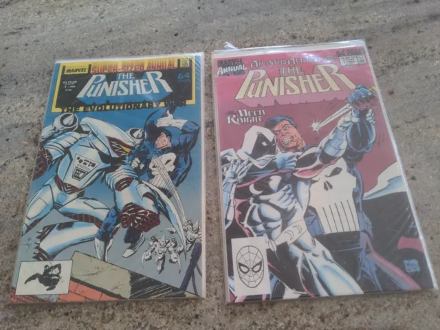 The Punisher Annual Lot of 2 Marvel (1988 & 1989) Series Comic Books Super Size