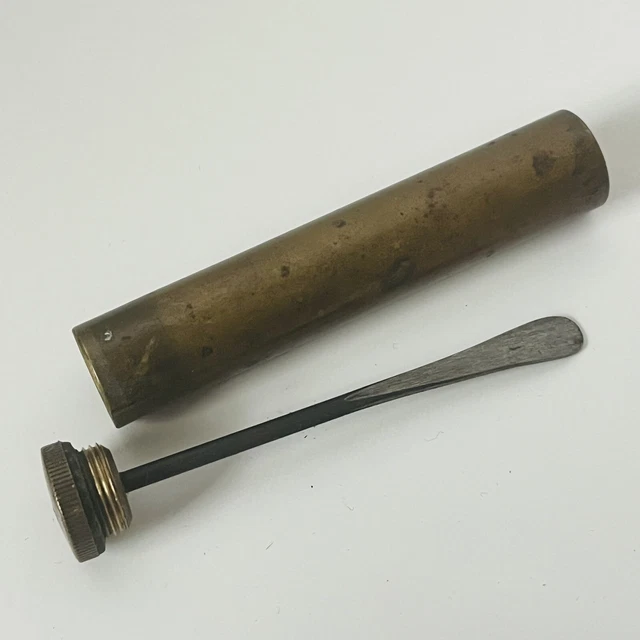 ORIGINAL WW1 / WW2 British Army SMLE Lee Enfield Rifle Brass Oil Bottle