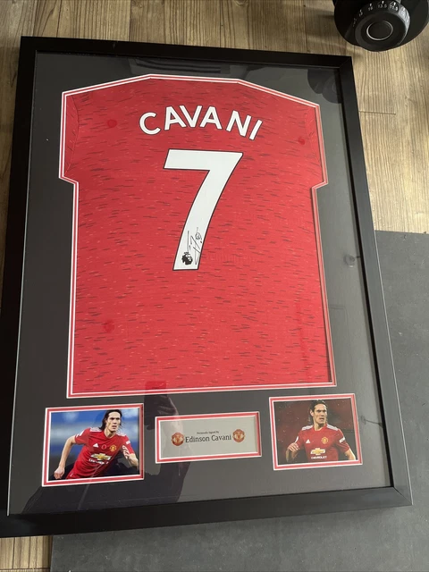 Edison Cavani Hand Signed Manchester United Shirt Framed