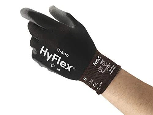 HyFlex 11-600 Nylon Polyurethane Glove Gray Polyurethane Coating Knit Wrist...